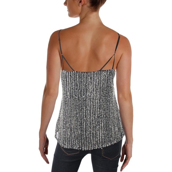 Parker Justin Sequined Camisole Top Ruffled Frill Sequin Tank Large - Picture 5 of 6